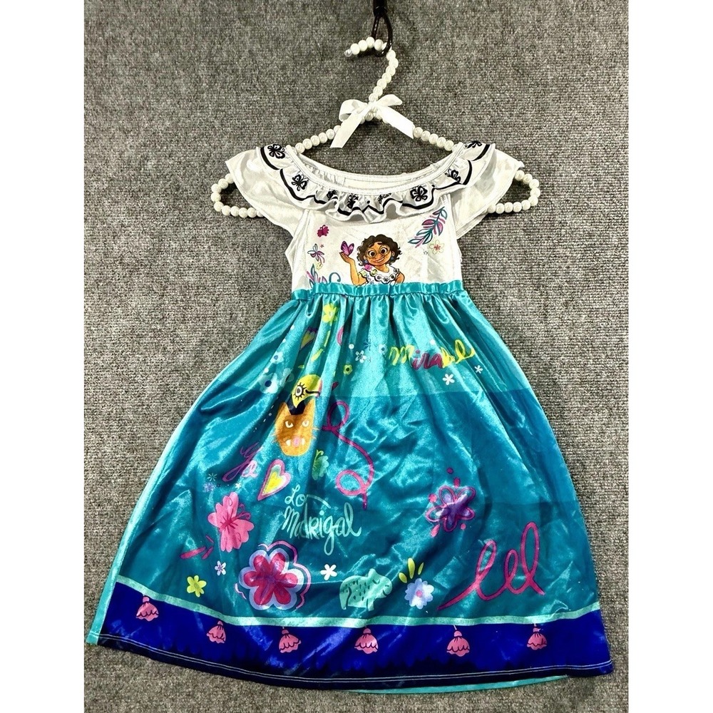 Disney Encanto Mirabel Nightgown Costume Dress Toddler Girls Size 3T Teal Blue